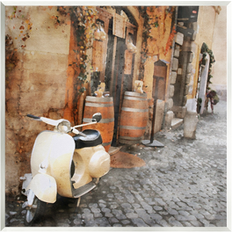 Interior Details Stupell Industries Moped In Town Alley On Wood Studio Print