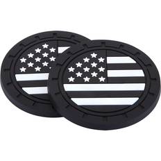 Black American Flag Flag Car Cup Holders Insert