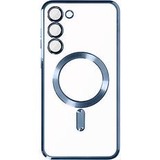 Coques de téléphone portable Avizar Coque MagSafe pour Samsung S23 silicone protection caméra Transparent Bleu