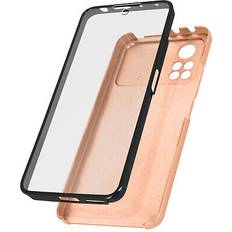 Accessoires de téléphones portables Avizar Coque pour Xiaomi Poco X4 Pro 5G Intégrale Arrière Rigide Transparent et Avant Souple rose gld