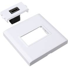 HD Female Media Wall Plate Mount Faceplate Socket Panel Cover Coupler Outlet Extender with Screws For 1080p HDTV