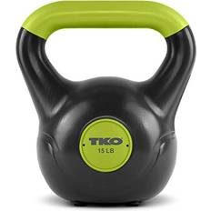 Kettlebells TKO TKO Kettlebell Strength Training Kettlebells l Kettlebell Sets For Home Workout l Vinyl Coated Strength Training Equipment for Home Gym DUO Black/Green, 15 lbs 6.8 kg