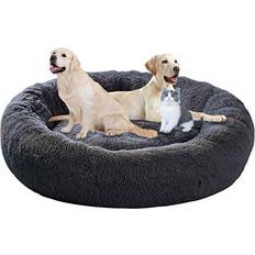 ping bu Dog Calming Bed Cushion,fluffy Large Dog Bed Washable,donut Xl