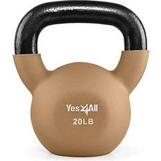 Yes4All Fitness Yes4All Yes4All Neoprene Coated Kettlebell Weights, Strength Training Kettlebells 20Lb Iced Latte