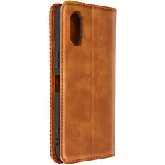 Avizar Etui pour Sony Xperia 5 V Clapet Portefeuille Motif Damier Marron