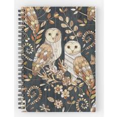 Natural Notepads Famgem Spiral Notebook Wooden Wonderland Barn Owl Collage A5 120