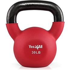 Yes4All Fitness Yes4All Yes4All Neoprene Coated Kettlebell Weights, Strength Training Kettlebells 30Lb Ruby