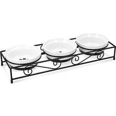 Navaris Ceramic Pet Bowl Set Double