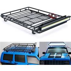 RC Toys RC-Hub RC-Hub Metal Roof Rack Luggage Carrier with LED Lights Bar 232 * 153mm for 1/10 Axial SCX10 RC Crawler Car