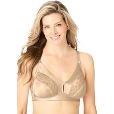 Woman Within Bras Woman Within Plus Cotton Wireless 7-Day Bra in Beige Size DDD