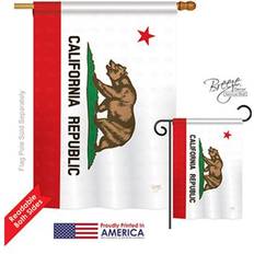 Red Flags Breeze Decor California State 2-Sided Vertical Impression House Flag 28 x 40 in