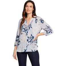 Denim Blouses NYDJ Women's Pintuck Blouse in Valley Faire, Regular, Polyester/Denim