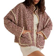 Free People Chloe Jacket at in Maroon Combo, Maroon Combo