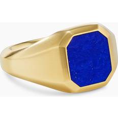 Jewelry David Yurman Men's Streamline Signet Ring in 18K Yellow Gold Lapislazuli Lapislazuli