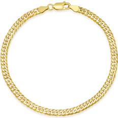 14k - Unisex Bracelets Kylie Harper Italian 925 Sterling Silver Gold Double Curb Miami Cuban Chain Bracelet