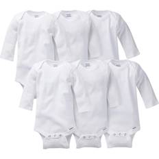 18-24M - Girls Bodysuits Children's Clothing Gerber Baby 3-Pack Long-Sleeve Onesies Bodysuit, 6-Pack White, Months