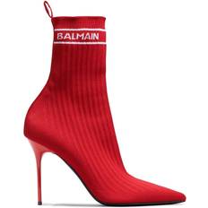 Balmain Kängor & Boots Balmain Skye Stretch Stickade Ankelboots - Röd
