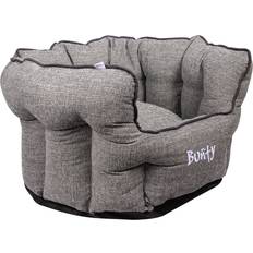 Jazooli Grey, X-Large Bunty Regal Oval Dog Bed Soft Luxury Nest Basket