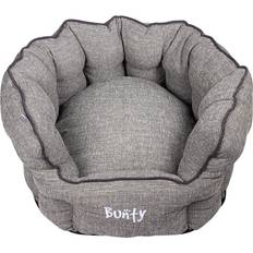 Jazooli Grey, Large Bunty Regal Oval Dog Bed Soft Luxury Nest Basket