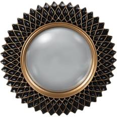 Résine Miroirs BigBuy Home Black Golden Resin Polyresin Wall Mirror 32cm