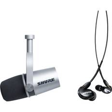 Shure MV7 Podcast Microphone and AONIC 215 Earphones Bundle