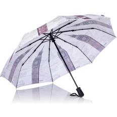 StormKing Auto Open & Close Folding Umbrella Compact London Grey