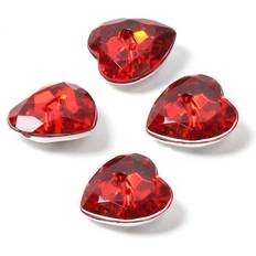 Red Buttons Hemline Red Novelty Crystal Button 4 Pack