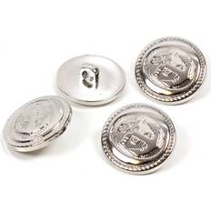 Yarn & Needlework Supplies Hemline Silver Metal Military Anchors Button 4 Pack