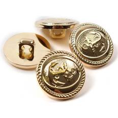 Hemline Gold Metal Military Anchors Button 5 Pack