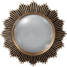 Résine Miroirs BigBuy Home Black Golden Resin Polyresin Wall Mirror 30cm