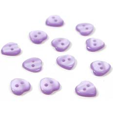 Purple Buttons Hemline Lilac Basic Hearts Button 17 Pack