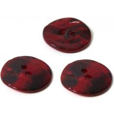 White Buttons Hemline Red Shell Mother Of Pearl Button 3 Pack