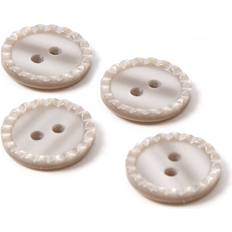 Buttons Hemline Brown Basic Fancy Edge Button 4 Pack