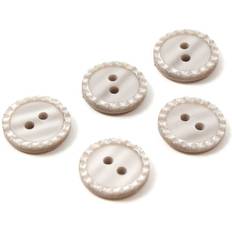 Buttons Hemline Brown Basic Fancy Edge Button 5 Pack