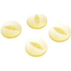 Hemline Yellow Fish Eye Buttons 18.75mm 4 Pack