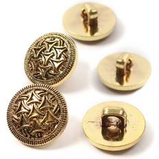 Hemline Gold Metal Patterned Button 5 Pack