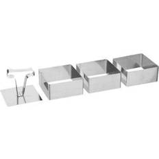 Sølvfarvet Rustfrit Stål Serveringsform 8 x 4 cm Set of 3