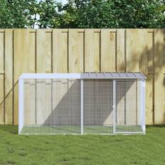 vidaXL Hønsebur Med Tag 203 x 98 x 90 cm Galvaniseret Stål