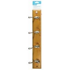 Ashley Pine 4 Hook Deluxe Wall-Mounted Coat Rack