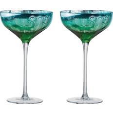 The DRH Collection Artland Glassware Peacock Champagne 2pcs