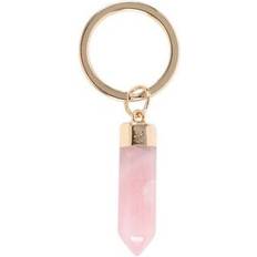 Wallets & Key Holders Something Different Crystal Rose Quartz Keyring - Gold/Pink/Multicolour