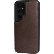 Torro Galaxy S24 Leather Bumper Case Dark Brown