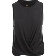 Cropped Linnen Athlecia Diamy Cross Tank Top Träningskläder - Black