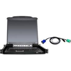 KVM Switches Aten CL5708MUKIT 8-Port 17" Single Rail LCD KVM Switch Console Bundle