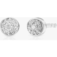 Men Earrings Monica Vinader Fiji Button Diamond Earrings, Silver