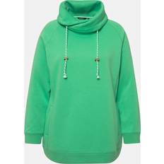 Dame - Vide Gensere Ulla Popken Stora storlekar Sweatshirt med vid ståkrage, Dam, turkos, 54/56, Bomull/Polyester