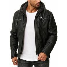 Kunstleder Jacken Cipo & Baxx Redbridge auckland herren biker leder jacke m6013h alle gr. neu Schwarz