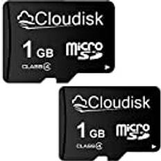 Cloudisk 2-pack mikro SD-kort microSD-minneskort med SD-kortadapter 2-pack 1 GB