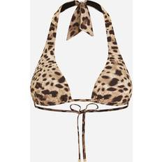 Dolce & Gabbana Bikinis Dolce & Gabbana Leopard-Print Halterneck Bikini Top