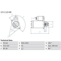 Bosch 0986024590 Starter Motor 2459 12 V